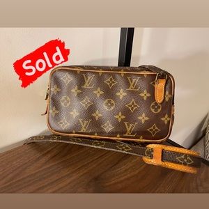100% AUTHENTIC Louis Vuitton Monogram Pochette Marly Bandouliere